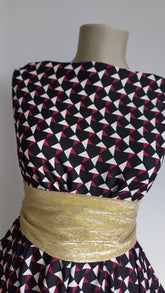 Crep regal Triunghiuri Colorate Negru/Alb/Grena VOAL1052